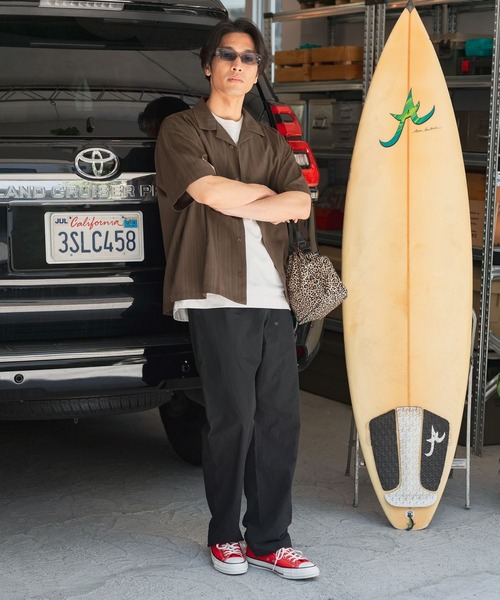 BAYFLOW(ベイフロー)の「ドビーストライプシャツ(シャツ/ブラウス・メンズ・チャコール/ブラウン・LARGE/MEDIUM)」の6枚目の写真