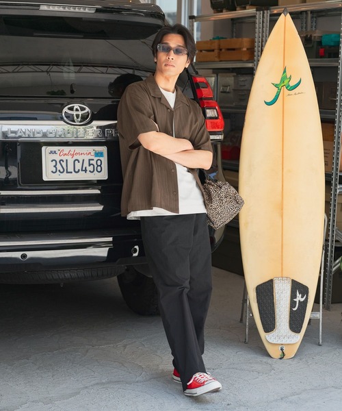 BAYFLOW(ベイフロー)の「ドビーストライプシャツ(シャツ/ブラウス・メンズ・チャコール/ブラウン・LARGE/MEDIUM)」の7枚目の写真