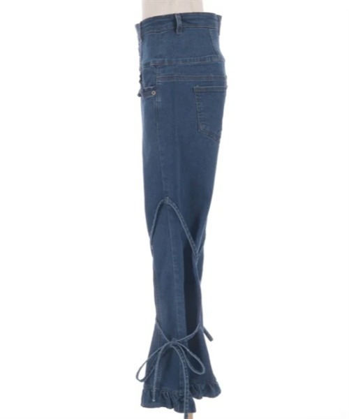 axes femme(アクシーズファム)の「リボン付ストレッチデニムPT(その他パンツ・レディース・インディゴブルー/ワンウォッシュ・LARGE/MEDIUM)」の4枚目の写真