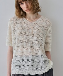 Eyelet Lace Knit Pullover