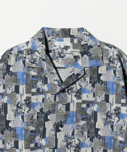 A DAY IN THE LIFE UNITED ARROWS(アデイインザライフユナイテッドアローズ)の「ヴィンテージプリント ワイド オープンカラーシャツ<A DAY IN THE LIFE>(シャツ/ブラウス・メンズ・ナチュラル/グレー系/ブラック・L/M)」の5枚目の写真