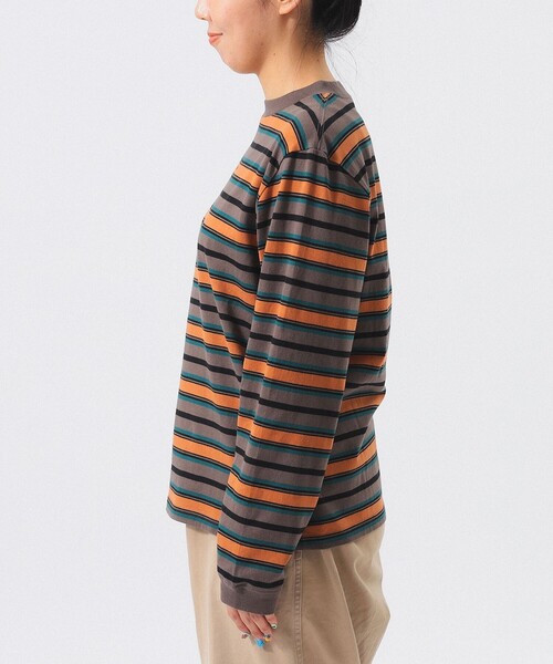 BEAMS BOY(ビームスボーイ)の「ボーイ エンブロイダリー ボーダー ロングスリーブ(Tシャツ/カットソー・レディース・ブラウン/ホワイト系その他7/ネイビー・3/2/1)」の18枚目の写真