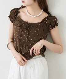 mystic | レースアップフレンチTシャツ(Tシャツ/カットソー)