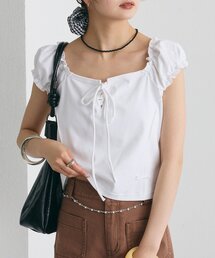 レースアップトップス」に該当するTシャツ/カットソー（半袖