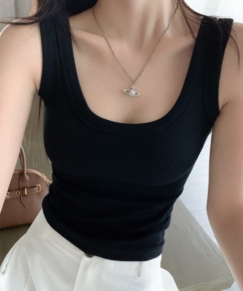 yuue' ( wear )(ユーイ)の「カップ付きリブタンクトップ(タンクトップ・レディース・アイボリー/ダークブラウン/レッド/ホワイト/チャコールグレー/ライトグレー/ブラック・FREE)」の17枚目の写真