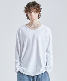 VTWO（ブイツー）の「ウォッシュドUネックロングスリーブTシャツ(ホワイト)（Tシャツ/カットソー）」