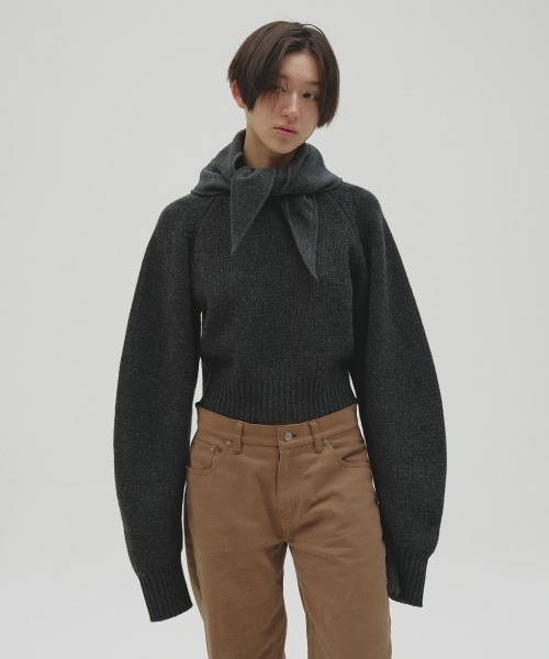 TODAYFUL(トゥデイフル)の「Softwool Scarf(バンダナ/スカーフ・レディース・チャコールグレー/ミント・FREE)」の3枚目の写真