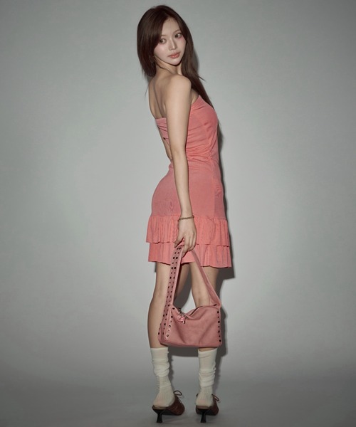 CeLess(セレス)の「Sleeveless Tiered Mini Dress / ノースリーブティアードミニワンピース(ワンピース・レディース・ブラック/ピンク・FREE)」の16枚目の写真