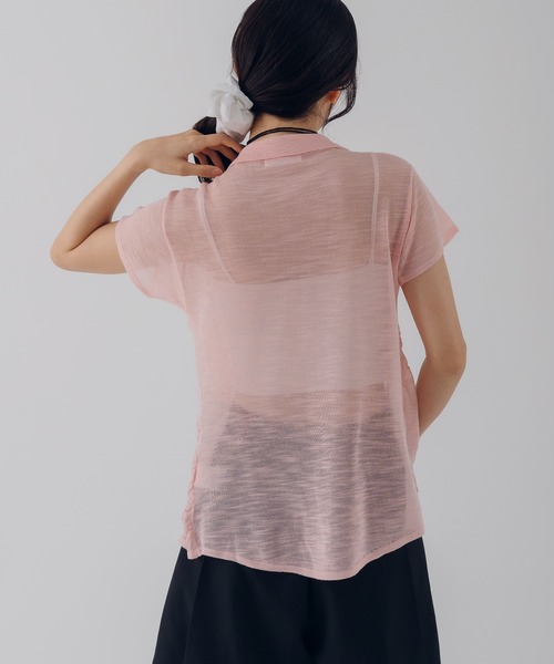 MUHET(ミュエータ)の「shirring slab knit shirt / シャーリングスラブニットシャツ(シャツ/ブラウス・レディース・グレー/アイボリー/ピンク・FREE)」の21枚目の写真
