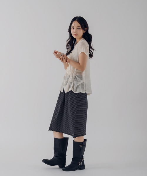 MUHET(ミュエータ)の「shirring slab knit shirt / シャーリングスラブニットシャツ(シャツ/ブラウス・レディース・グレー/アイボリー/ピンク・FREE)」の12枚目の写真