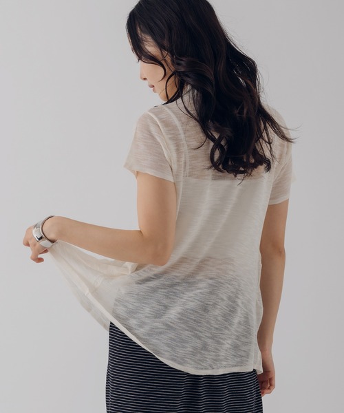 MUHET(ミュエータ)の「shirring slab knit shirt / シャーリングスラブニットシャツ(シャツ/ブラウス・レディース・グレー/アイボリー/ピンク・FREE)」の10枚目の写真