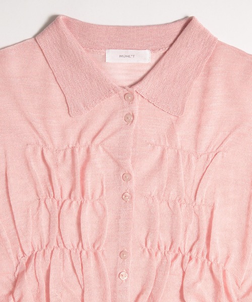 MUHET(ミュエータ)の「shirring slab knit shirt / シャーリングスラブニットシャツ(シャツ/ブラウス・レディース・グレー/アイボリー/ピンク・FREE)」の14枚目の写真