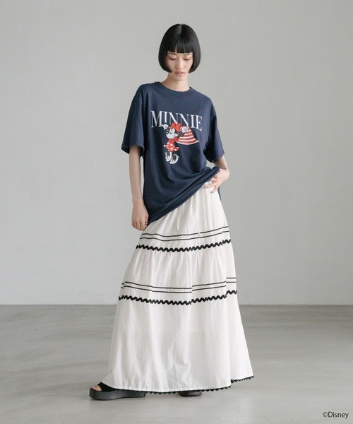 LOWRYS FARM(ローリーズファーム)の「MICKEY/フラッグT 903289(Tシャツ/カットソー・レディース・ネイビー/ホワイト・FREE)」の3枚目の写真