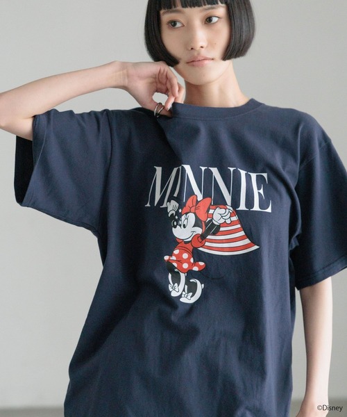 LOWRYS FARM(ローリーズファーム)の「MICKEY/フラッグT 903289(Tシャツ/カットソー・レディース・ネイビー/ホワイト・FREE)」の5枚目の写真