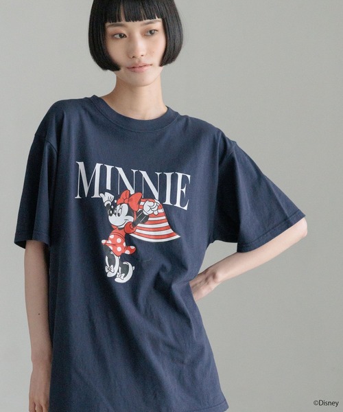 LOWRYS FARM(ローリーズファーム)の「MICKEY/フラッグT 903289(Tシャツ/カットソー・レディース・ネイビー/ホワイト・FREE)」の6枚目の写真