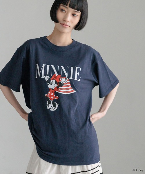 LOWRYS FARM(ローリーズファーム)の「MICKEY/フラッグT 903289(Tシャツ/カットソー・レディース・ネイビー/ホワイト・FREE)」の7枚目の写真