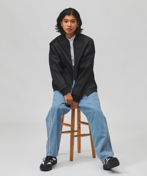 adidas（アディダス）の「【別注】アディダス adidas M LUXA DENIM BOMBER ジャケット AP 限定コラボ（デニムジャケット・メンズ・ブラック/ネイビー・3L/L/M/S/LL）」の13枚目の写真