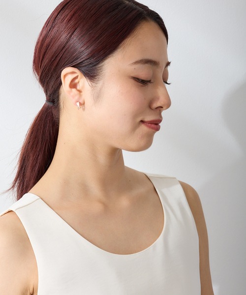 CALIN STANDARD(カリンスタンダード)の「◆金属アレルギー対応◆◆made in japan◆ 【高品質ポスト】【純金・純銀厚メッキ】ツイストシャイン ジルコニアセラミックポストピアス(ピアス(両耳用)・レディース・ゴールド/ピンクゴールド/シルバー・FREE)」の7枚目の写真
