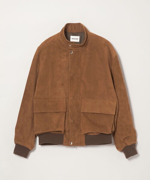 MONKEY TIME(モンキータイム)の「ゴート スエード リブ ジャケット(ブルゾン・メンズ・ブラウン・S/M/L/XL)」の1枚目の写真