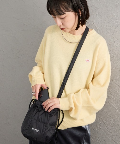 TAION（タイオン）の「【WEB先行予約】[TAION/タイオン] ドロストダウン巾着バッグ(WEB限定)（ショルダーバッグ・レディース・ライトグレー/オリーブ/レッド/ブラック/レオパード・ONE SIZE）」の9枚目の写真
