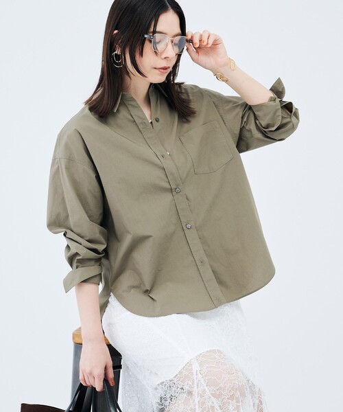 NOLLEY’S Sophi(ノーリーズソフィ)の「ウォッシャブルタイプライター2WAYシャツ(シャツ/ブラウス・レディース・サックスブルー/オリーブ/ホワイト/ベビーピンク・38)」の3枚目の写真