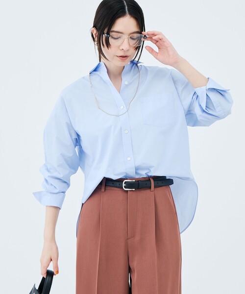 NOLLEY’S Sophi(ノーリーズソフィ)の「ウォッシャブルタイプライター2WAYシャツ(シャツ/ブラウス・レディース・サックスブルー/オリーブ/ホワイト/ベビーピンク・38)」の4枚目の写真