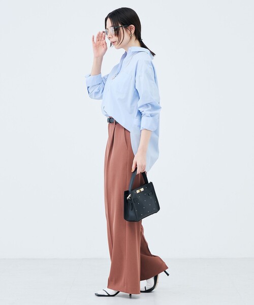 NOLLEY’S Sophi(ノーリーズソフィ)の「ウォッシャブルタイプライター2WAYシャツ(シャツ/ブラウス・レディース・サックスブルー/オリーブ/ホワイト/ベビーピンク・38)」の7枚目の写真