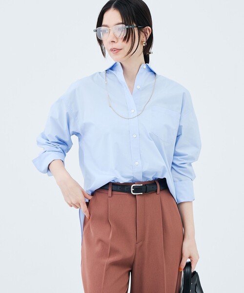 NOLLEY’S Sophi(ノーリーズソフィ)の「ウォッシャブルタイプライター2WAYシャツ(シャツ/ブラウス・レディース・サックスブルー/オリーブ/ホワイト/ベビーピンク・38)」の12枚目の写真