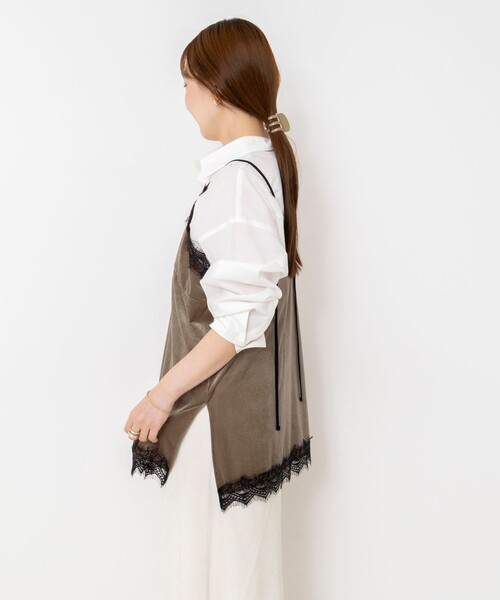 NOLLEY’S Sophi(ノーリーズソフィ)の「ウォッシャブルタイプライター2WAYシャツ(シャツ/ブラウス・レディース・サックスブルー/オリーブ/ホワイト/ベビーピンク・38)」の22枚目の写真