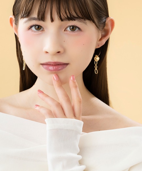 LA MUe(ラミュー)の「【LA MUE】日本製 ハート クロス チェーン ロング ピアス(ピアス(両耳用)・レディース・シルバー/ゴールド・FREE)」の11枚目の写真