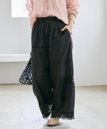 COHINA（コヒナ）の「【手洗い可】【Made in India】パッチワークエンブロイダリーパンツ 【低身長・小柄女性】（その他パンツ）」