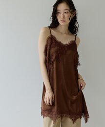 【Noka/WEB限定】レース使いサテンアシメキャミチュニック