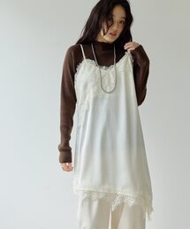 【Noka/WEB限定】レース使いサテンアシメキャミチュニック