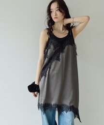 【Noka/WEB限定】レース使いサテンアシメキャミチュニック