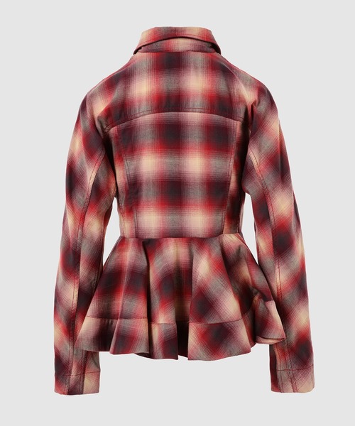 GANNI(ガニー)の「Cotton Flannel Check Peplum Shirt(Tシャツ/カットソー・レディース・その他1・36/38)」の2枚目の写真