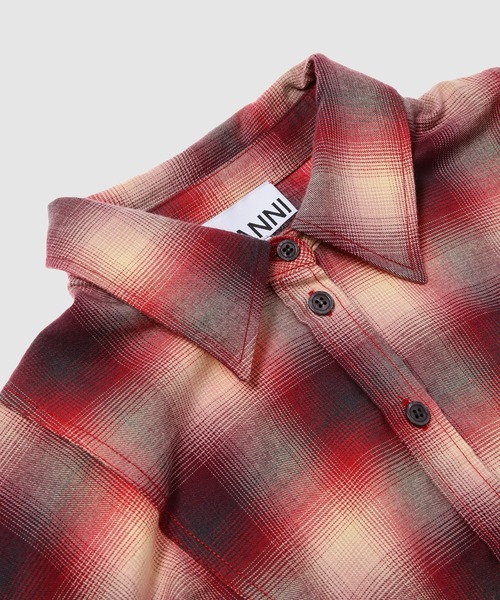 GANNI(ガニー)の「Cotton Flannel Check Peplum Shirt(Tシャツ/カットソー・レディース・その他1・36/38)」の3枚目の写真