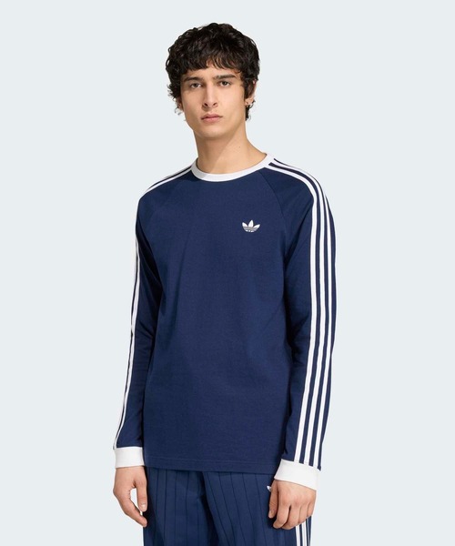 adidas(アディダス)の「スリーストライプス ロングスリーブ Tシャツ / ロンT / アディダスオリジナルス adidas Originals(Tシャツ/カットソー・メンズ・ブルー系その他・X-LARGE/X-SMALL/LARGE/3XL/XX-LARGE/MEDIUM/SMALL)」の1枚目の写真