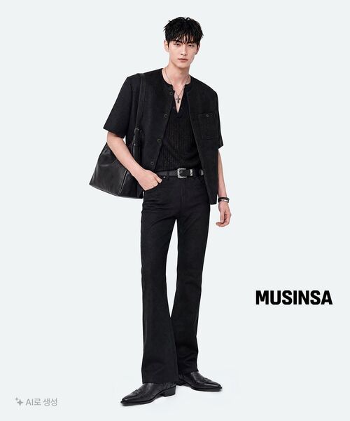 MUSINSA STANDARD（ムシンサスタンダード）の「シンセティックレザー スクエア ホーボーバッグ [ブラック]（トートバッグ・メンズ・その他・F）」の17枚目の写真