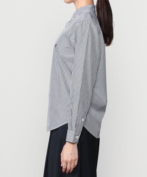 GYMPHLEX(ジムフレックス)の「Gymphlex | コットン ストライプ ボタンダウンシャツ WOMEN(シャツ/ブラウス・レディース・ブラック系その他・12)」の5枚目の写真