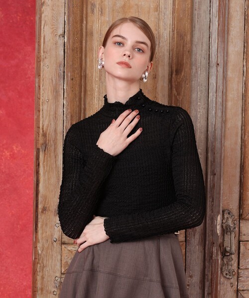 LOULOU WILLOUGHBY(ルルウィルビー)の「◇ティアードラッセルプルオーバー(Tシャツ/カットソー・レディース・アイボリー/ブラック・2)」の13枚目の写真