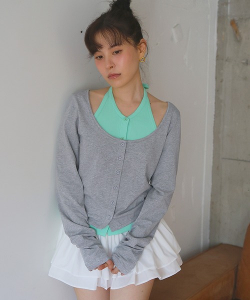 Mili affinity(ミリアフィニティー)の「2WAYレイヤードセットTシャツ(Tシャツ/カットソー・レディース・ブラック/グレー/チャコール・FREE)」の18枚目の写真