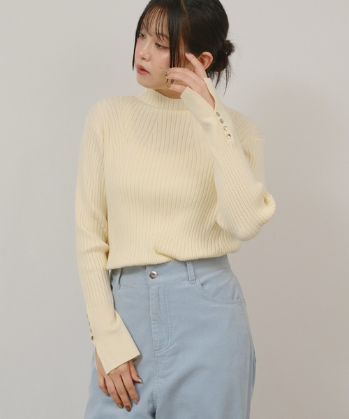 palm RICHE(ポームリシュ)の「ハイネックリブニット(ニット/セーター・レディース・レッド/オフホワイト/ターコイズブルー/グレー/ブラック・M)」の9枚目の写真