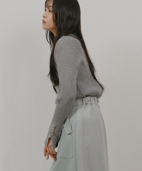 palm RICHE(ポームリシュ)の「ハイネックリブニット(ニット/セーター・レディース・レッド/オフホワイト/ターコイズブルー/グレー/ブラック・M)」の14枚目の写真