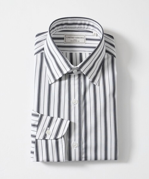 UNITED ARROWS(ユナイテッドアローズ)の「THOMAS MASON オルタネイトストライプ ショートポイント レギュラーカラーシャツ(シャツ/ブラウス・メンズ・ダークグレー・41cm/39cm/40cm)」の1枚目の写真