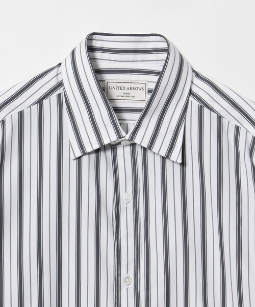 UNITED ARROWS(ユナイテッドアローズ)の「THOMAS MASON オルタネイトストライプ ショートポイント レギュラーカラーシャツ(シャツ/ブラウス・メンズ・ダークグレー・41cm/39cm/40cm)」の4枚目の写真