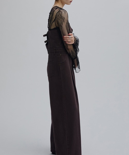 Ameri(アメリ)の「BACK CROSS DENIM ROMPERS(つなぎ/オールインワン・レディース・ブラウン/ブルー・SMALL/MEDIUM/X-SMALL)」の10枚目の写真