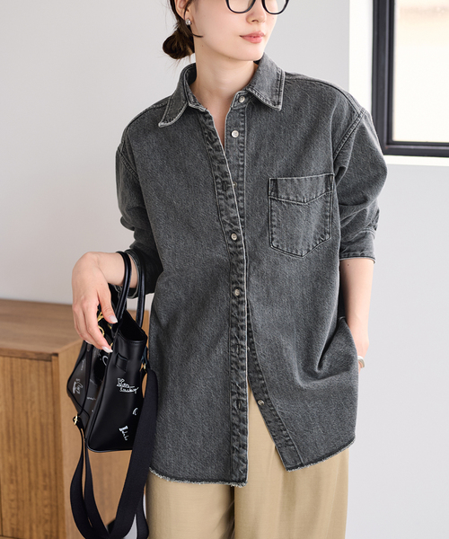 FRAMeWORK(フレームワーク)の「denimシャツ(シャツ/ブラウス・レディース・ブラック/ブルー系その他・FREE)」の6枚目の写真