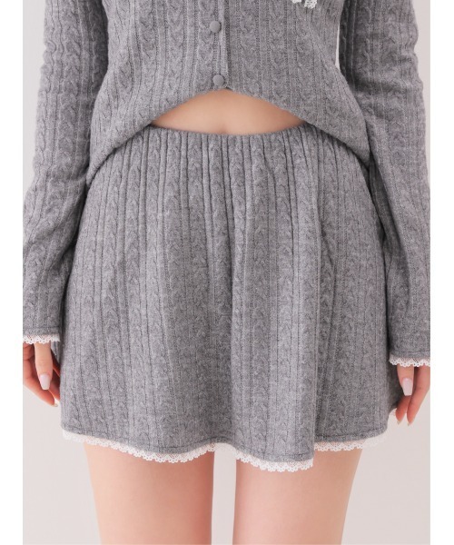 M me eme（エムミーエメ）の「Ribbon trim cable lame knit setup(eme11093)（スカート・レディース・アイボリー・FREE）」の15枚目の写真