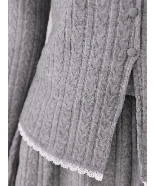 M me eme（エムミーエメ）の「Ribbon trim cable lame knit setup(eme11093)（スカート・レディース・アイボリー・FREE）」の16枚目の写真