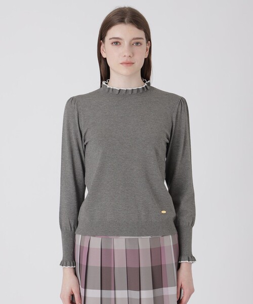 BLUE LABEL CRESTBRIDGE(ブルーレーベルクレストブリッジ)の「フリルディテールニットプルオーバー(ニット/セーター・レディース・ワイン/グレー系その他/オフホワイト/ブラック・38)」の21枚目の写真